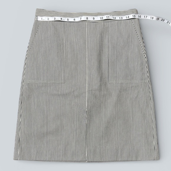 J.Crew Black & White Striped Seersucker A-Line Skirt with Pockets - Picture 7 of 9